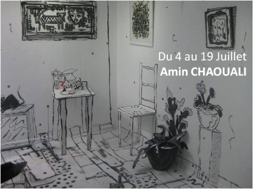 Installation d'Amin Chaouali, artiste-peintre