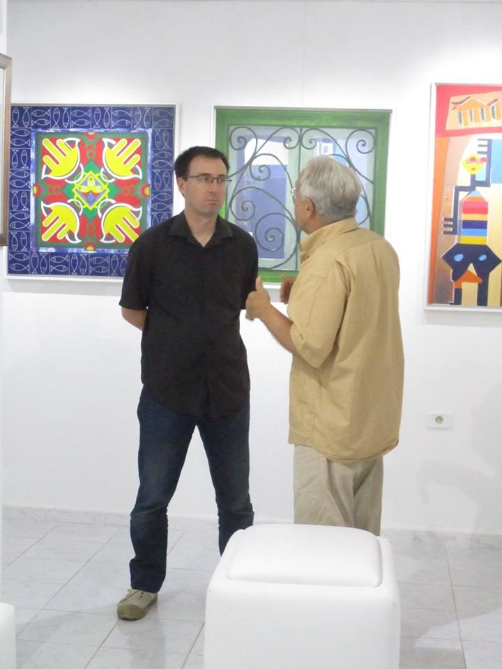 Jean-Baptiste Mesona avec Ridha Souabni, Galerie Saladin, Sidi Bou Saïd, Tunisie