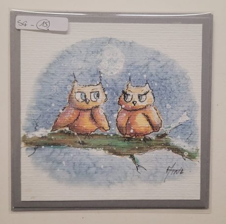 Carte de Noël 2024 aquarelle par l'artiste peintre de la Drôme MINA